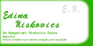 edina miskovics business card